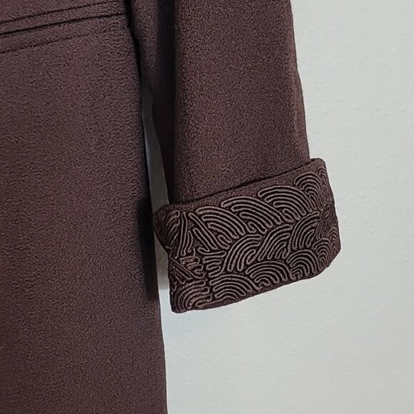 Vintage Kasper Women 100% Wool Jacket Coat Size 10/M Brown Button Up Old Money - Picture 6 of 14